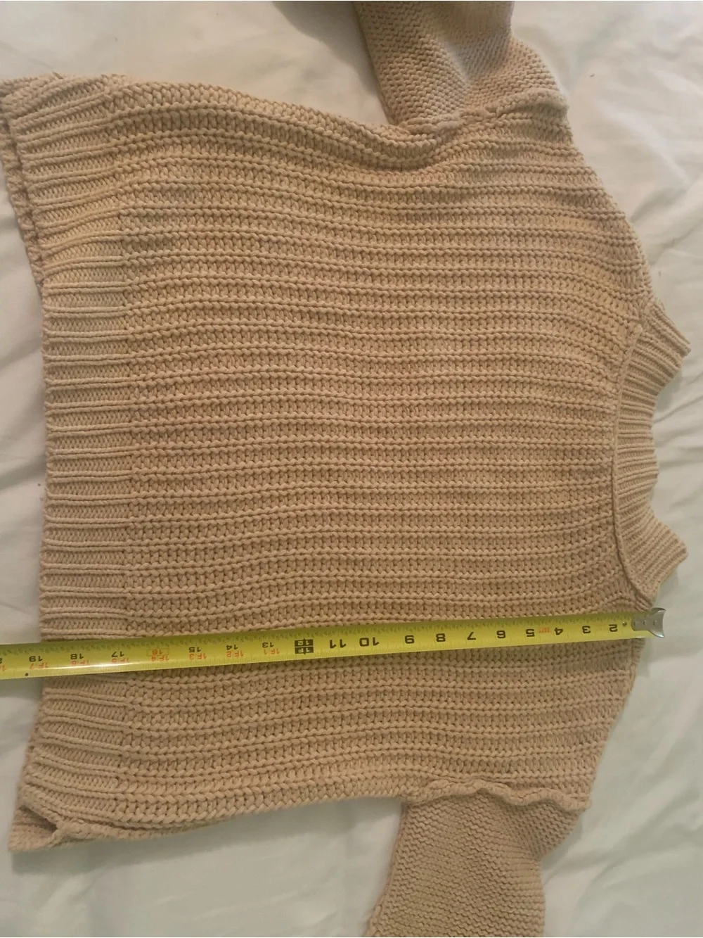 Free People Cropped Women's Pullover Sweater Bell Song Sandcastle Small